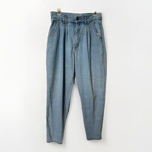 Vintage Only Denims Jeans Womens 90s Pleated High Rise Mom Tapered Leg Blue